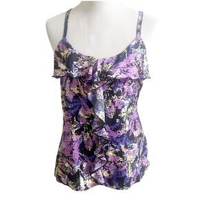 Gap Y2K Esthetic Tank Airbrush Paint Print Size Medium Multicolor NWT Ruffled